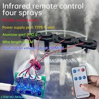 Module de contrôle d'atomisation pour humidificateur à 4 jets, télécommande infrarouge RF 5V DC, carte de contrôle d'atomisation DIY, atomiseur ultrasonique, interface Type C