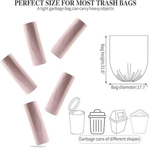 Huamaohengchun5 Rolls <b>Small</b> Trash Garbage Bags,, Durable Plastic Trash Bags for Office Home Bedroom Garden Waste <b>Bin</b>, 200 Counts - Product Image 5