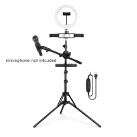 Nouvelle lampe annulaire LED noire QX-260S de 10 pouces pour photographie et vidéo, ensemble de lumière annulaire LED à intensité réglable pour kit de vlogging