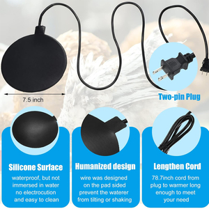 <span class=keywords><strong>Chauffe</strong></span>-<span class=keywords><strong>eau</strong></span> <span class=keywords><strong>flexible</strong></span> en silicone 120 V 35 W pour poulets et volailles, pour seau métallique - Product Image 3