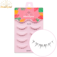 Abestyou Faux Cils Synthétiques 3D Bande Transparente Invisible 5 Paires Vente en Gros