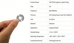 락센 |   샘플 제공 가능 UHF <span class=keywords><strong>RFID</strong></span> 미니 태그 <span class=keywords><strong>RFID</strong></span> 미니 라벨 <span class=keywords><strong>RFID</strong></span> 웨트 인레이 스티커 860-960MHz Gen2 96비트 물류용 - Product Image 2
