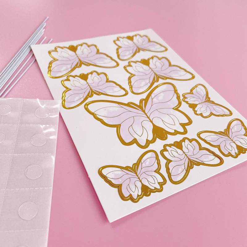 9pcs purple butterfly