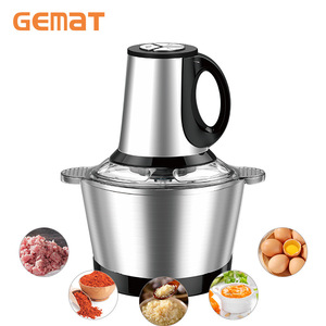 Picadora de Carne de Acero Inoxidable Gemat 20x30x30, Procesador de Alimentos Eléctrico Multifuncional con Limpieza Automática - Product Image 1