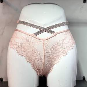 High Quality Foreign Trade Fashionable Sexy Women's Hot Pants Lace High Waisted Rhinestone <b>Elastic</b> Underwear Triangle Pants - Product Image 1