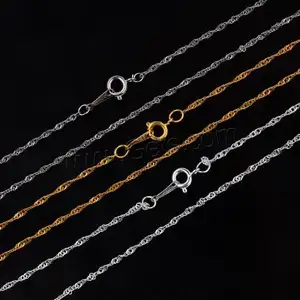 Bijoux de mode DIY, collier en fer, chaînes plaquées, plus de couleurs au choix, longueur 2mm, 15.7 pouces, 12 pièces/sac 1498547