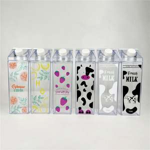 Customizable Clear Square <b>Kids</b> Sports Plastic <b>Water</b> <b>Bottle</b> 500ml/1L Leak-Proof with Straw & Lid Party Use Unisex - Product Image 6