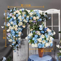 NINI Nouvelles Boules de Fleurs Artificielles Blanches et Bleues pour Décoration de Lieu de Mariage, Arrangements Floraux, Décoration d'Arche d'Angle