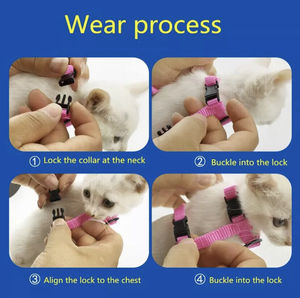 Collar Ajustable para Gatos al por Mayor, Arnés de Nailon Cómodo para Gatos, Juego de Correa para Gatitos y Conejos - Product Image 6