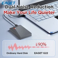 قرص صلب خارجي محمول EAGET G22-1 بسعة 320 جيجابايت و500 جيجابايت، هيكل من البلاستيك ABS، سرعة عالية