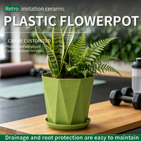 Pots à fleurs modernes en plastique PP avec trous de drainage, durables, capacité de 8,51 L, design minimaliste contemporain, utilisation au sol, intérieur/extérieur
