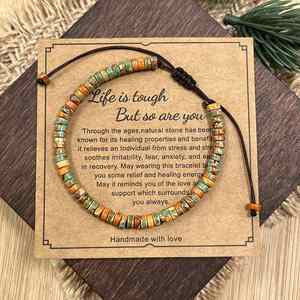 Natural Stone Bracelet Colorful Glass <b>Beaded</b> Abundance Mindset Seamless Competitive B2B Price Standardized Barcoding - Product Image 4