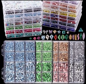 Lot de 12 grilles de strass 3D à dos plat de tailles variées pour ongles, fournitures de petites breloques en résine acrylique, <span class=keywords><strong>cristal</strong></span> et perles pour DIY - Product Image 5