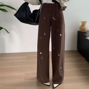 YUANBOFEI Jeans <span class=keywords><strong>de</strong></span> Mujer <span class=keywords><strong>de</strong></span> <span class=keywords><strong>Alta</strong></span> Calidad, Brillantes y con Lentejuelas, Pantalones <span class=keywords><strong>Vaqueros</strong></span> <span class=keywords><strong>de</strong></span> <span class=keywords><strong>Cintura</strong></span> <span class=keywords><strong>Alta</strong></span>, Casuales, Efecto Segunda Piel, Corte Recto - Product Image 1