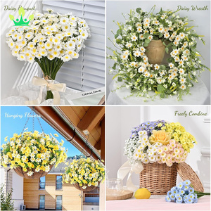 <span class=keywords><strong>Ramo</strong></span> de <span class=keywords><strong>flores</strong></span> blancas artificiales, <span class=keywords><strong>flores</strong></span> de margaritas, plantas al aire libre, <span class=keywords><strong>flores</strong></span> <span class=keywords><strong>silvestres</strong></span> de primavera para boda, decoración de fiesta de margaritas - Product Image 3
