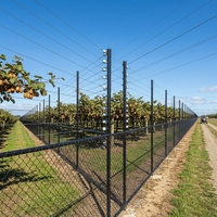 Système de clôture électrique Muyuan, clôture intégrée en treillis soudé, maille losangée revêtue de PVC pour la sécurité périmétrique des vignobles et de l'agriculture