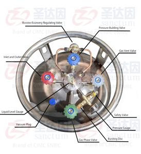 Recipiente de Gas Industrial Sanctum, Recipiente a Presión para Cilindros de Gas, 240 L, 1.37 Mpa, Dewar Criogénico para Líquidos LIN/<span class=keywords><strong>LOX</strong></span>/LAR/LCO2, Contenedor de Gas Licuado - Product Image 4