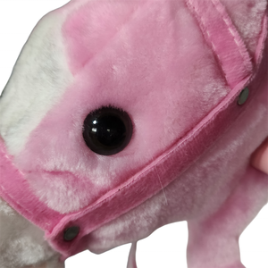 Venta al por mayor rosa y blanco niño balancín caballo de Troya de madera caballo balancín ciervo de peluche caballo balancín - Product Image 3