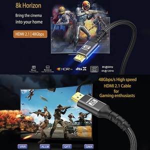 Câbles HDMI 2.1 en nylon tressé Xput 0.5M 1M 1.5M 2M 3M 5M 8K 2.1V avec <span class=keywords><strong>Ethernet</strong></span> <span class=keywords><strong>pour</strong></span> <span class=keywords><strong>TV</strong></span> Box 8K <span class=keywords><strong>4K</strong></span> - Product Image 3
