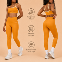 Ensemble de yoga 2 pièces pour femme avec logo personnalisé, leggings taille haute et brassière de sport, tenue de fitness, gym, pilates et entraînement