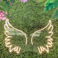 Koncept Drop Shipping Meilleures ventes Enseigne néon LED décorative murale suspendue en acrylique rose avec lettres néon personnalisées en forme d'ailes