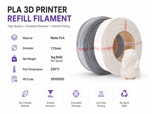 Filament PLA Mat R3D 1,75 mm 1 kg Recharge sans Bobine pour Imprimante 3D – 8 Couleurs Mattes Faible Brillance Moulage 220°C pour Bambu Lab - Product Image 3