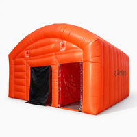 Tente gonflable orange en polyester enduit de PVC, abri pour événements, abri temporaire pour interventions en cas de catastrophe, auvent extérieur
