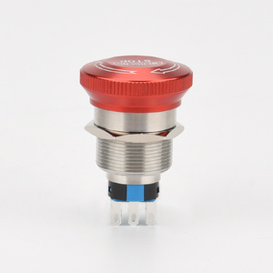 Interruptor de Parada de Emergencia Electrónico de Alta Calidad, Tipo Hongo Rojo, 22mm, Acero Inoxidable, LED, IP65, CE, 250V, 3A, 1NO - Product Image 4