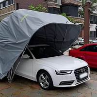 Abri de voiture extérieur pliable et mobile en métal recouvert de PVC, de petite à moyenne taille, résistant aux intempéries et imperméable