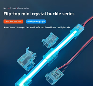 Solderless <b>LED</b> Strip Connector 2 Pin COB <b>Corner</b> L-Shape Clip Snap Quick Connect Transparent No Gap, Low Voltage for COB Flexible - Product Image 3