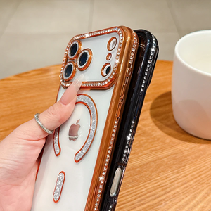 เคสโทรศัพท์แบบใสหรูหราประดับคริสตัลพร้อมเลนส์ป้องกัน สำหรับ iPhone 17 Pro Max 17 Air รองรับการชาร์จไร้สายแบบแม่เหล็ก สำหรับ iPhone 18 Pro - Product Image 3