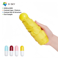 Parapluie de voyage promotionnel portable, mini, 5 plis, coupe-vent, cadeau d'affaires, poignée en acier inoxydable, baleines en fibre de verre, parapluie de soleil