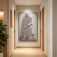 Pintura Artística Geométrica Gris con Textura, Impresión en Serigrafía, Obra de Arte Abstracta en Relieve Hecha a Mano, Pintura Decorativa al Óleo sobre Lienzo, Arte Mural