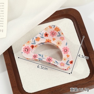 Pinza de Pelo con Diseño Floral Cuadrado, Estilo Fresco y Moderno, Accesorios para el Cabello con Estampado Floral Completo para Niñas - Product Image 6