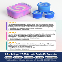 Boîte à lunch en silicone écologique sans BPA, étanche, de qualité alimentaire pour enfants, avec 3 compartiments, boîte à lunch bento