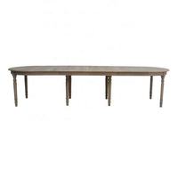 D1646-350 Hoolnn Französischer Vintage Klassischer Massivholz Ausziehbarer Esstisch mit Erweiterungen Esszimmermöbel