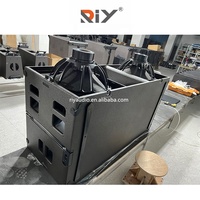 Système de sonorisation extérieur professionnel KS28 avec enceintes line array doubles de 18 pouces et caisson de basses passif