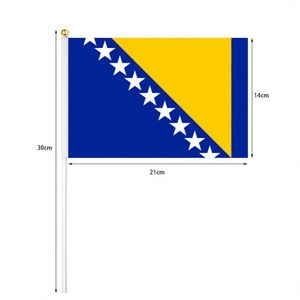 Drapeau à agiter en polyester 14x21cm pour événements ou festivals, impression numérique personnalisée de haute qualité - Séchage rapide et écologique - Product Image 4