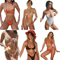 Toptan Sıcak Satış Kadın Plaj Giysisi Bikini Tek Parça Mayo Yüksek Bel Seksi Mayo Stok Karışık Rastgele Gönderim