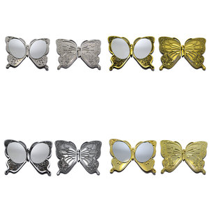 <span class=keywords><strong>Specchio</strong></span> Cosmetico di Lusso Certificato BSCI, Nuovo Design Personalizzato in Metallo a Forma di Farfalla, Pieghevole, Doppio, Premium - Product Image 5