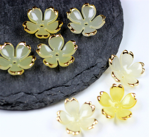 Cuentas de Acrílico con Forma de Flor de Cerezo de 19 mm, 5 Pétalos, Cuentas Pequeñas con Degradado de Color, Cuentas Florales para Accesorios de Trenzas para el Cabello, Venta al por Mayor - Product Image 5