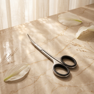 Tijeras Profesionales de Acero Inoxidable para Cejas, Curvas, para Diestros, con Mango de Goma, para Manicura y Recorte - Product Image 2