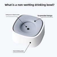 Bol à eau pour animaux de compagnie carré blanc solide, avec intérieur côtelé, base antidérapante, anti-débordement, étanche, flottant, pour chat et chien