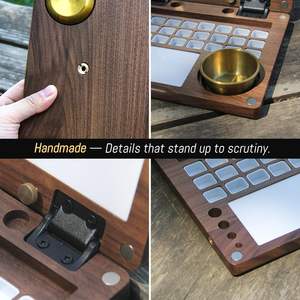 Caja de Madera Portátil de 27 Compartimentos, Nogal Negro, Multifuncional, Tamaño Personalizado, Paleta para Acuarela, Gouache, Acrílico, Óleo, Bandeja para Pintura, Sin Pintura - Product Image 5