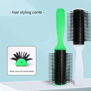 Peignes de coiffure professionnels multicolores à logo personnalisé, peignes à neuf rangées en plastique pour usage domestique, brosses à cheveux professionnelles à 9 rangées avec coussin - Product Image 3