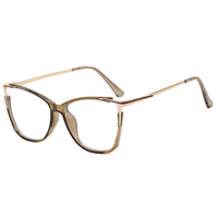 Lunettes DL 2023 Vente en gros Lunettes de soleil surdimensionnées œil de chat Anti-lumière bleue Lunettes métalliques Cadre doré Femmes Lunettes optiques personnalisées