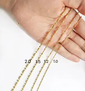 Bambou lien chaînes minces doré cuivre plaqué rouleau pour bijoux à bricoler soi-même accessoires faisant à la main bijoux chaîne bobine