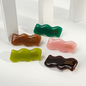 WJia coréen ins acétate mode multicolore vintage vague petite pince à cheveux canard bec clip <span class=keywords><strong>frange</strong></span> clip casque - Product Image 3
