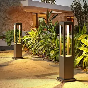 Poste de luz de bajo voltaje para exteriores, luz eléctrica para jardín, dc 12v ac 110v 220v, bolardo cuadrado