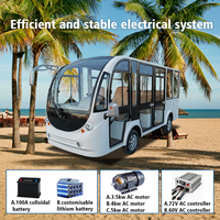 Tarion Promotion Chariot Électrique de Tourisme Fermé 8 Places Toutes Saisons Moteur AC Asynchrone 4kW 30 Km/h Autonomie 100-130 Km Scénique
